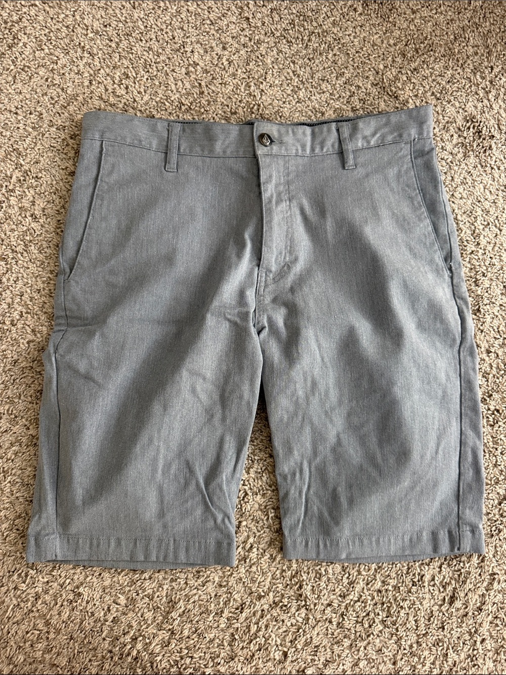 Volcom Men's Gray Flat-Front Casual Shorts